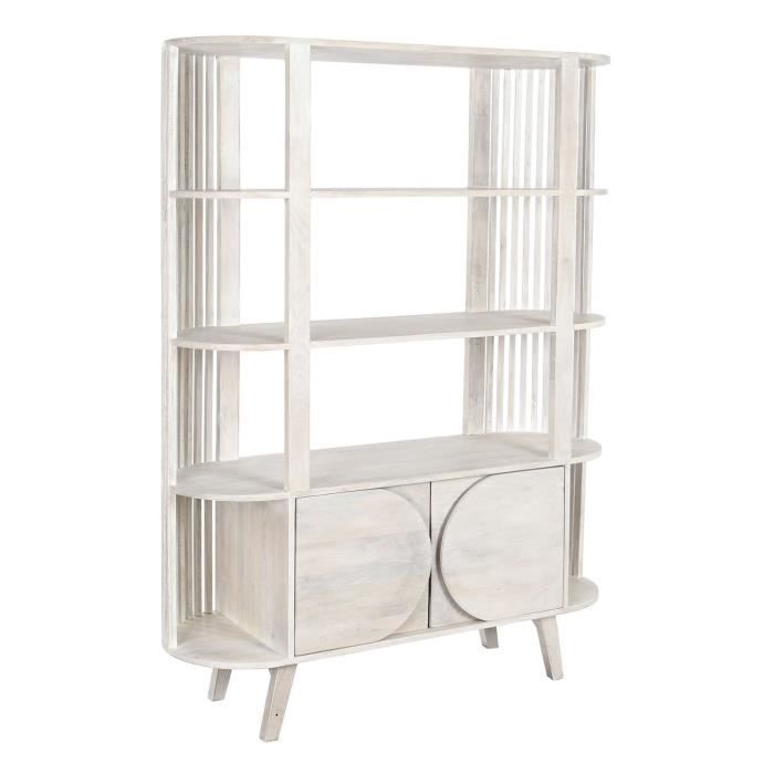 Etagère en manguier coloris blanc - Longueur 116 x Profondeur 40 x Hauteur 160 cm Etagère en manguier coloris blanc - Longueur 116 x Profondeur 40 x Hauteur 160 cm