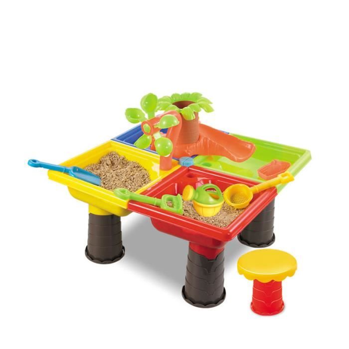 Table à Sable Et à Eau Sensorielle - Grand Jouet Extérieur Jardin Avec Accessoires Pour Enfants
