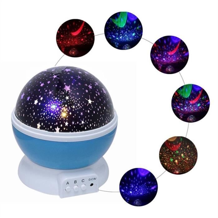 Projecteur Lampe Led Chambre Enfant Etoile Rotatif Bleu Achat