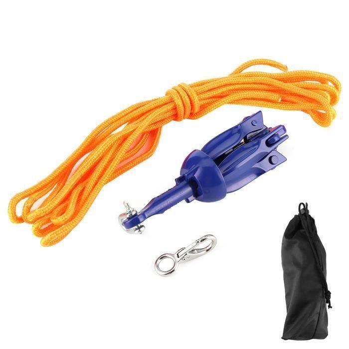 Ancre Galvanisée Petite Embarcation Ancre Pliante QWORK 1,5kg Avec Corde 10m - Kit Complet Pour Kayak, Canoë Et Jet Ski Ancre Bateau