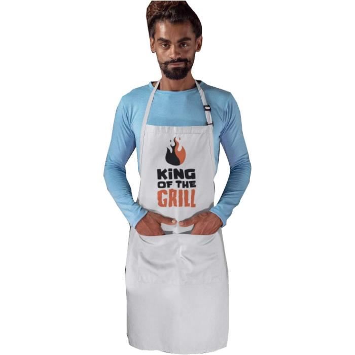 Spreadshirt Roi Du Barbecue Nom Cadeau BBQ Personnalisable Avec Nom Tablier Cuisine, Taille Unique, Bordeaux