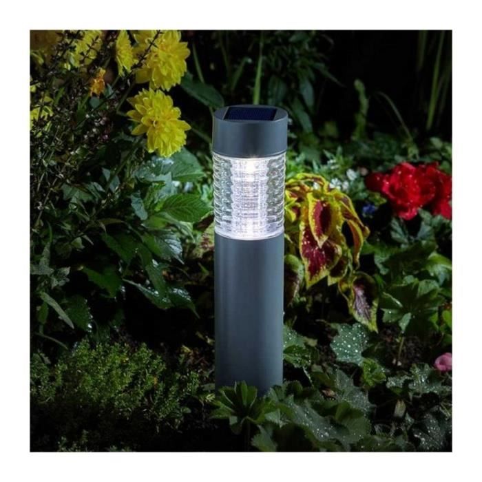 Balise solaire - SMART GARDEN - Stella 365 - 10 lumens - Métal gris ...