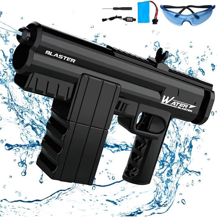 Pistolet à Eau électrique Automatique – LED Lumineuse – Grand Réservoir – Été, Piscine, Plage – Pour Enfants Et Adultes – Noir