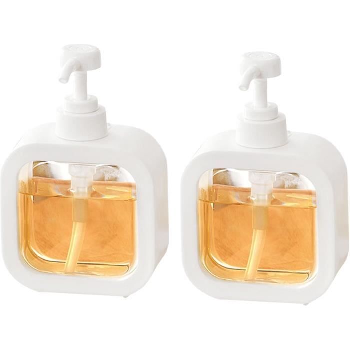 Distributeur Savon Octonyluck 300ml - 2 Pièces, Rechargeable, Avec étiquettes étanches, Pour Cuisine/sdb
