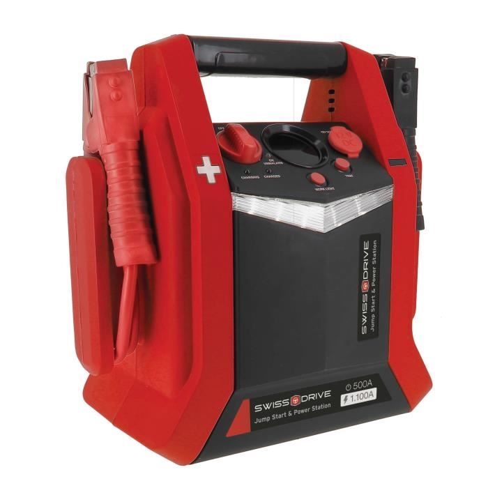 Station booster aide au démarrage 12V 500/1100A SWISS DRIVE avec compresseur