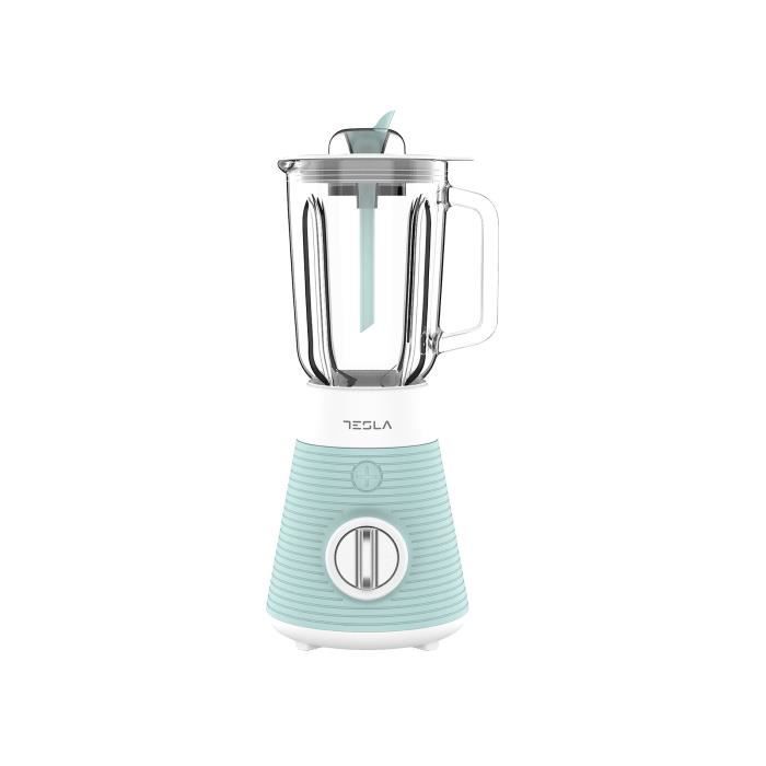 Blender - TESLA - BL510BWS - Bol en verre - 500 watts - 15L - Bleu et blanc