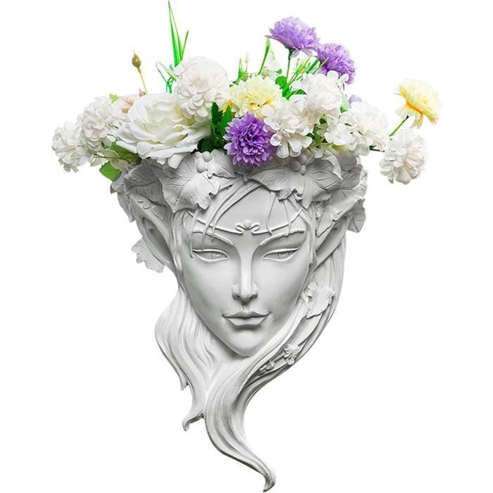 Pot De Fleur Tête De Crâne En Résine - Décoration Halloween Terrifiante Et Multifonction