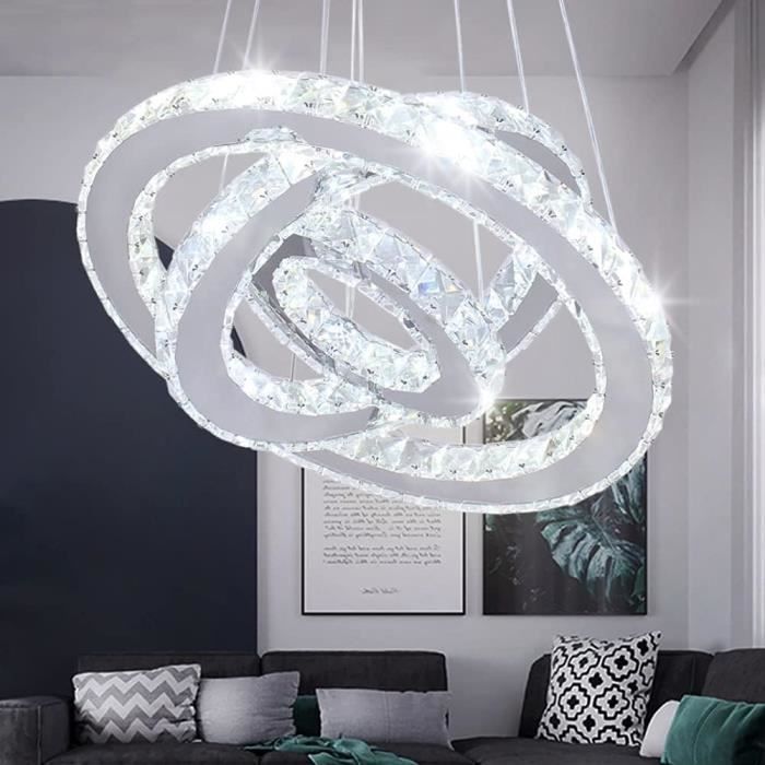 Lustre LED à 3 Anneaux Réglable En Hauteur – Plafonnier Moderne Pour Salon, Chambre, Salle à Manger - 7
