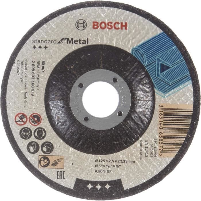 BOSCH 2608603533 – Disco Sgrossatore Per Metallo A 2430 T BF – 125 X 7 X 22,23 Mm – Alta Durabilità