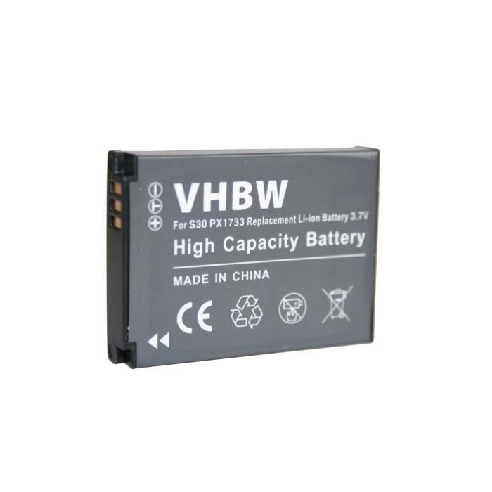 Batterie LI-ION pour TOSHIBA Camileo S30, Camileo S30 HD, X150, PA3893U-1CAM remplace PX1733, PC1733E-1BRS