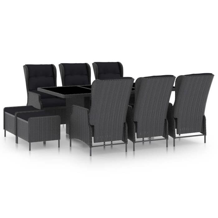 vidaXL Mobilier à dîner 9 pcs Résine tressée - vue 4