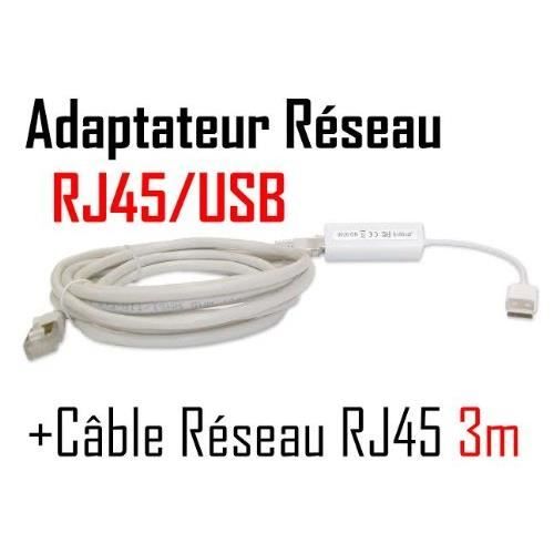 Vshop Adaptateur Usb Male Vers Ethernet Rj45 Femelle Pour Macbook Air Cable Rj45 Cat5 3 Metres Prix Pas Cher Cdiscount