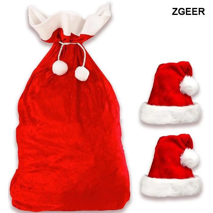 Lot de 50 bonnets de Père Noël en velours pelucheux pour homme et femme - Décoration et fournitures de fête de Noël (vert