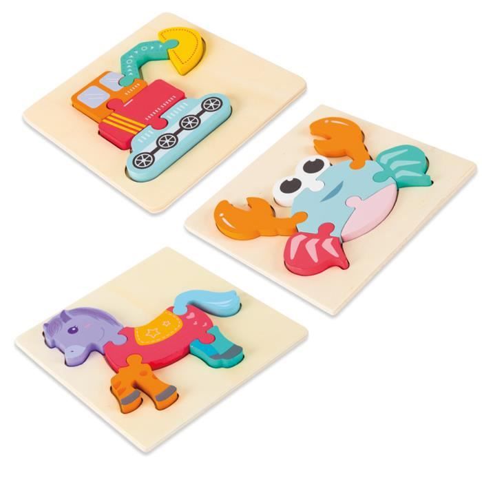 Puzzle en Bois Montessori Animaux et Véhicules ZGEER pour Enfants de 2 à 5  Ans - Cdiscount Jeux - Jouets