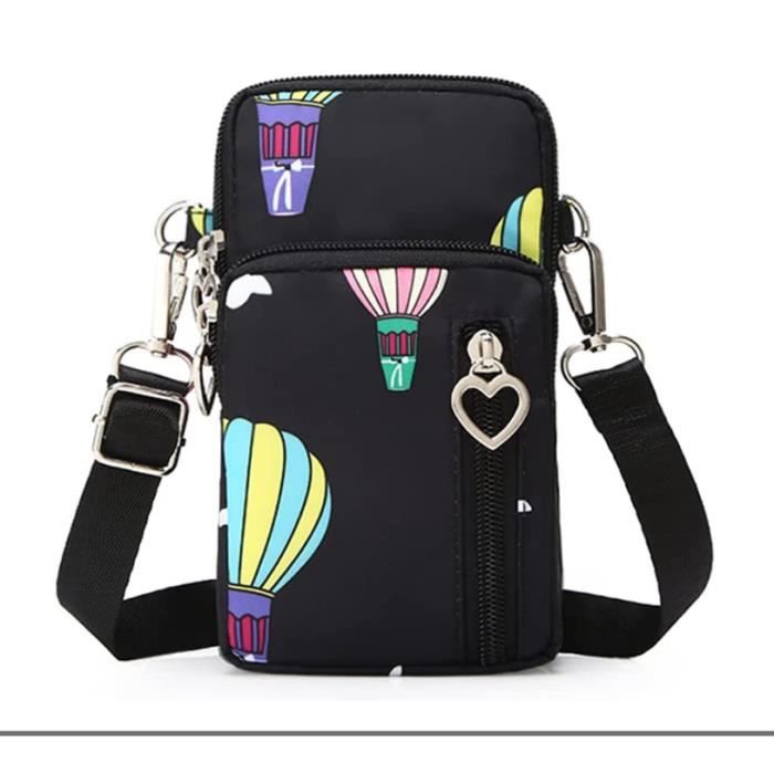 Sac Bandoulière KEYRI Pour Femme - Nylon Imperméable - Multifonctionnel - Noir