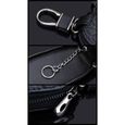 Housse de protection pour clé de voiture- Porte clés Noir en cuir véritable de voiture Étui clés pour Volkswagen-1