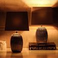BRUBAKER - Lampe de table/de chevet - Lot de 2 - Design élégant - Hauteur 38 cm - Pied en Céramique/Doré - Abat-jour en Coton/Blanc-1