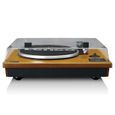 Platine vinyle manuelle LENCO LS-55WA avec Bluetooth, USB et haut-parleurs en bois-1