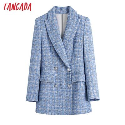 manteau tweed bleu