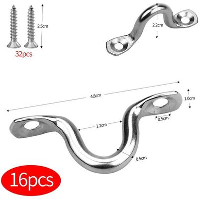 Pontets Inox Pour Kayak/canoë - Lot De 30 + 60 Vis - Acier Inox 304 - 55x16,7 Mm - 3