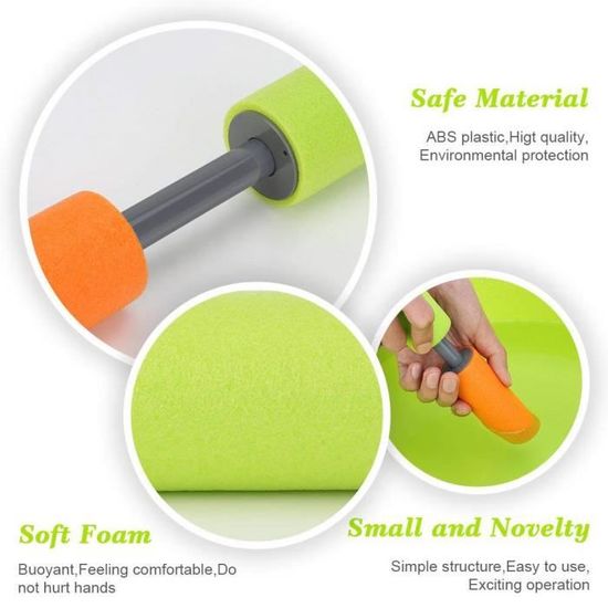 6 Pistolets à Eau En Mousse DEROYEE - Pour Enfants, 15cm, Couleurs Vives, Sécurité ABS