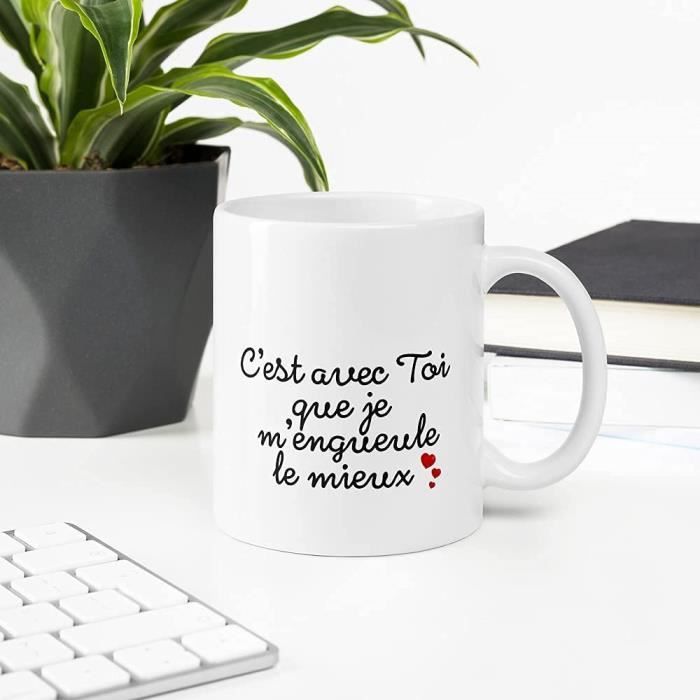 Tasse Humour Couple - "J'aime Tes..." - Cadeau Drôle Pour Amoureux - Anniversaire, Saint-Valentin