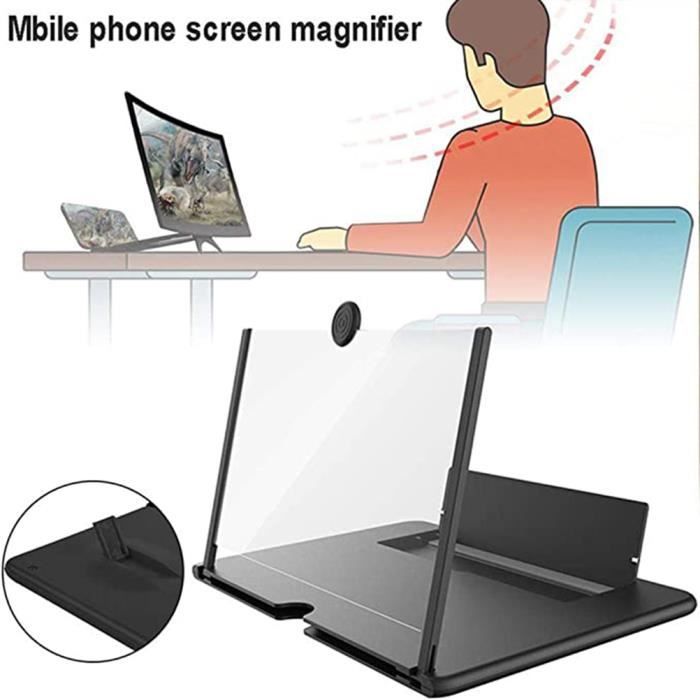 Agrandisseur Écran 16 Pouces Loupe Téléphone Portable 3D HD Pliable - Noir - SagTuol