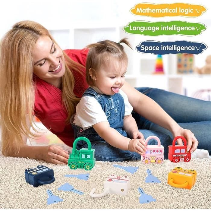 KUKUTrue Jouet Montessori à Engrenages 2-5 Ans – Planche En Bois Avec 15 Engrenages Colorés, Motricité Et Logique