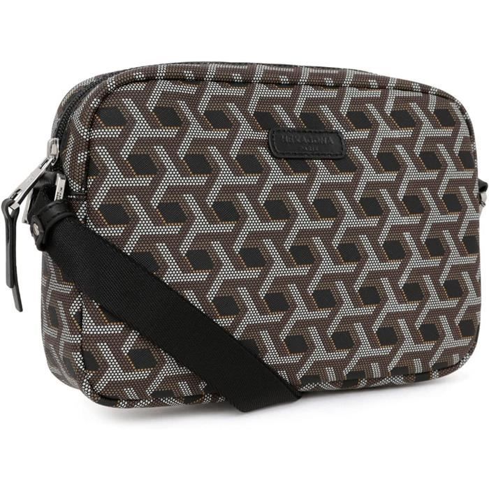 Hexagona Paris Trotteur pour Femme Collection Signature Noir en Toile enduiteSac a Main Femme Sac bandouliere P Cdiscount Bagagerie Maroquinerie