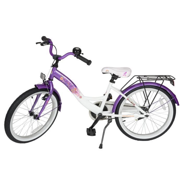 Vélo pour enfants BIKESTAR 20 pouces Lilas Blanc Réglable