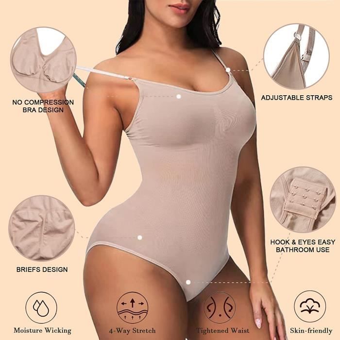 BODY Femme Gaine Ventre Plat Body Sculptant String Shapewear Invisible  Amincissante Body Gainant Minceur Bodysuit Body String 2PCS Noir/beige -  Cdiscount Prêt-à-Porter