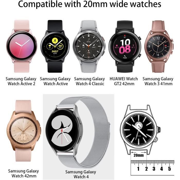 Bracelet Cuir pour Samsung Galaxy Watch 5 / 5 Pro / 4 Classic / 4