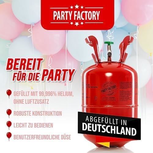 Party Factory Gaz hélium pour 30 ballons gonflables, bouteille de gaz hélium  : : Cuisine et Maison