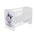 Lit pour Bébé à barreaux TOMI 17 - "Hippo" Barreaux amovibles avec MATELAS, Blanc-2