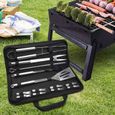 ChangM Outil pour Barbecue 16pcs Ustensiles Barbecue Piquenique Portable Accessoires Barbecue en Inoxydable-2