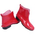 Bottes de pluie courtes rouges pour femme LEMIGO - PVC thermoplastique - Bottines Chelsea-2