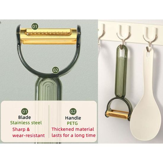 Éplucheur Et Râpe 2 En 1 En Acier Inoxydable - Pour Pommes De Terre, Carottes, Légumes - Facile à Nettoyer