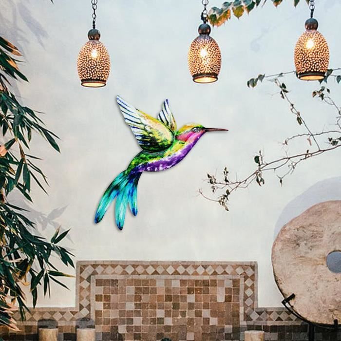 Décoration murale de colibri en fer, ornement à suspendre, sculpture d'art  mural à suspendre pour l'extérieur, la chambre, - Cdiscount Maison