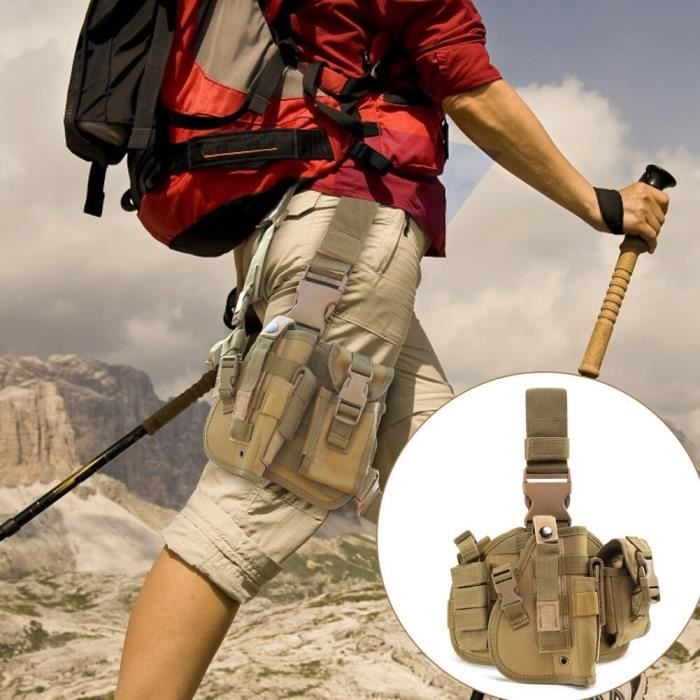 Sac de jambes Cuisse Pochette Tactique Militaire Molle Sac Multifonction  Pour Randonnée Camping Escalade Voyage Moto Cyclisme Pêche Chasse