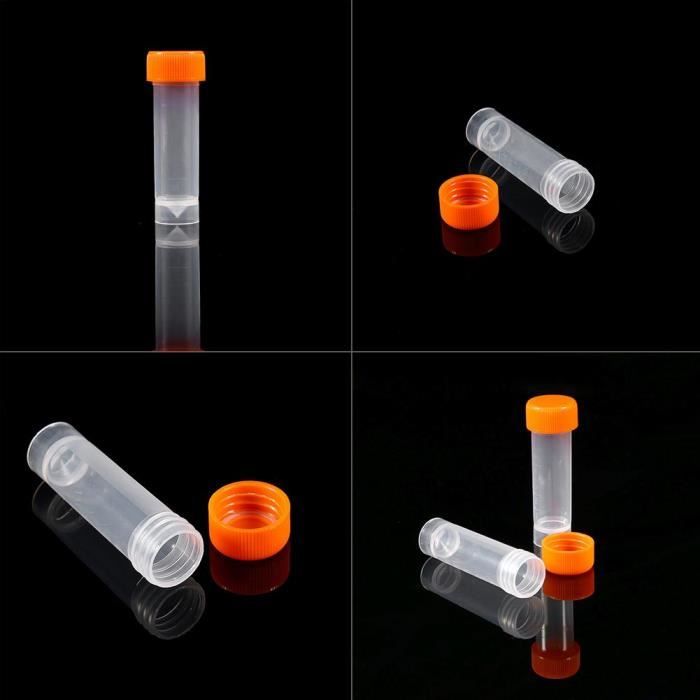 10pcs 5ml tubes à essai gelés en plastique flacon à vis joint bouchon pack  contenant avec joint en silicone - Cdiscount Bricolage