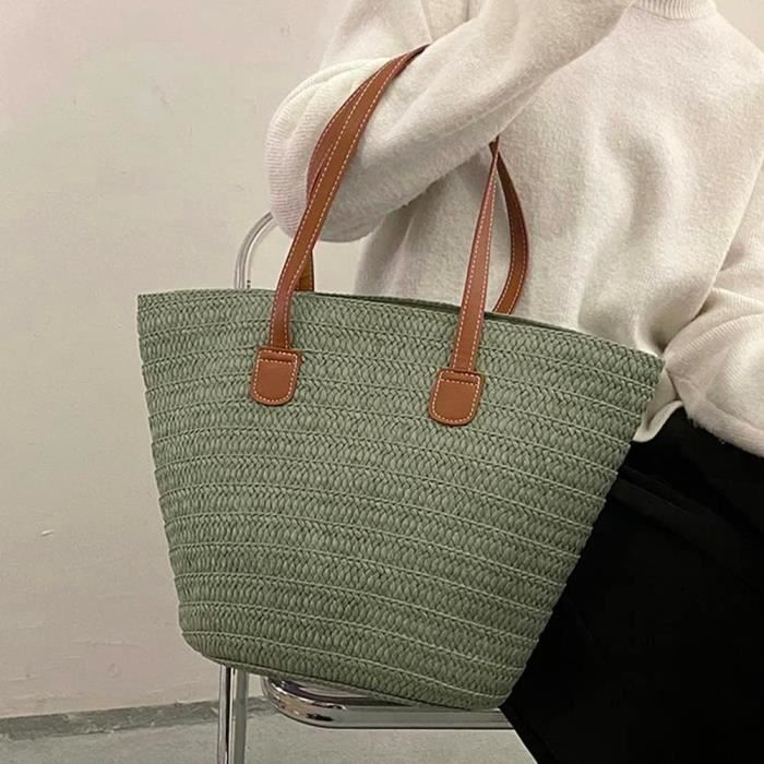 Sac Plage Femme Maille Bohème – Grand Cabas Bandoulière Été En Tricot Léger Pour Shopping, Vacances & Quotidien