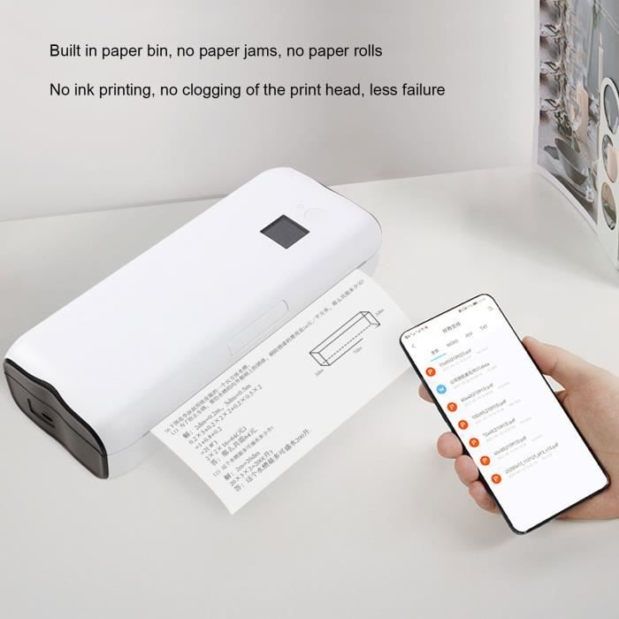 Imprimante thermique portable Voyage sans fil - Imprimante Bluetooth pour  téléphone Petite imprimante mobile pour ordinateur portable Imprimante