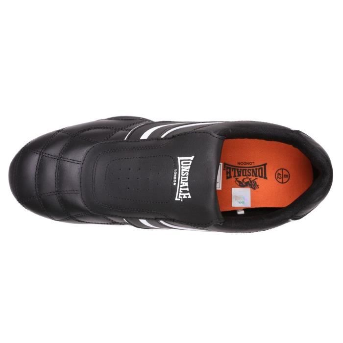 Baskets Lonsdale Camden Slip pour Homme Noir blanc Cuir