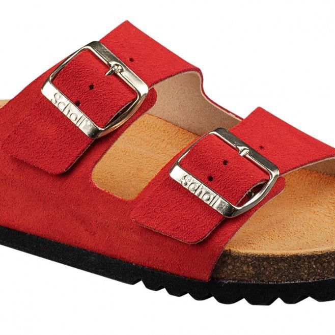 Sandale Femme SCHOLL JOSEPHINE Suede Rouge Daim Nubuck