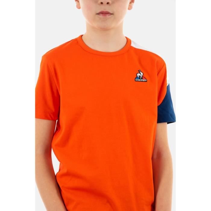 tee shirts manches courtes le coq sportif saison tee ss n 1 orange