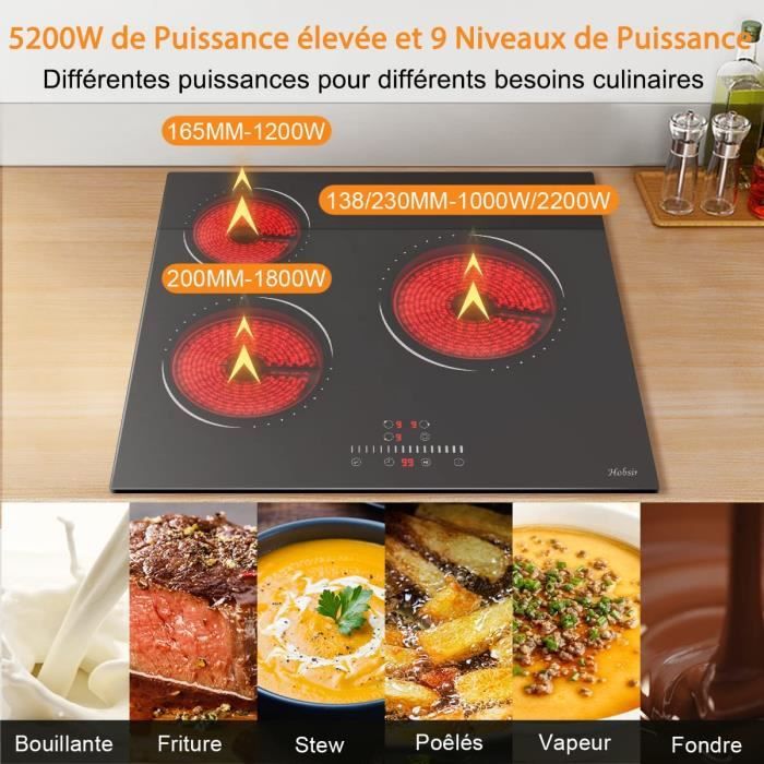 Plaque de cuisson vitrocéramique 3 feux à Paris - Gros électroménager, Plaques de cuisson d'occasion
