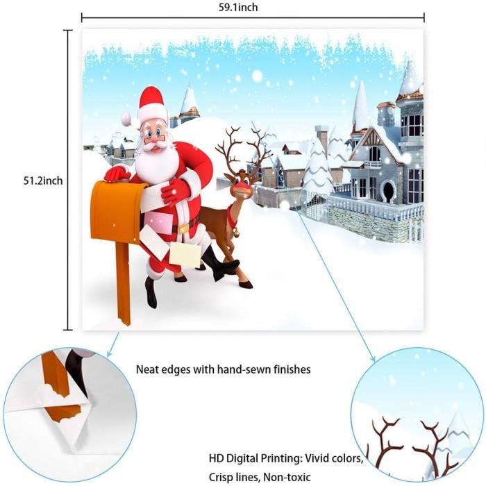 Tapisserie Murale Noël Bohème Arbre De Noël Jésus - Tapis Décoration Intérieur Festif Polyester