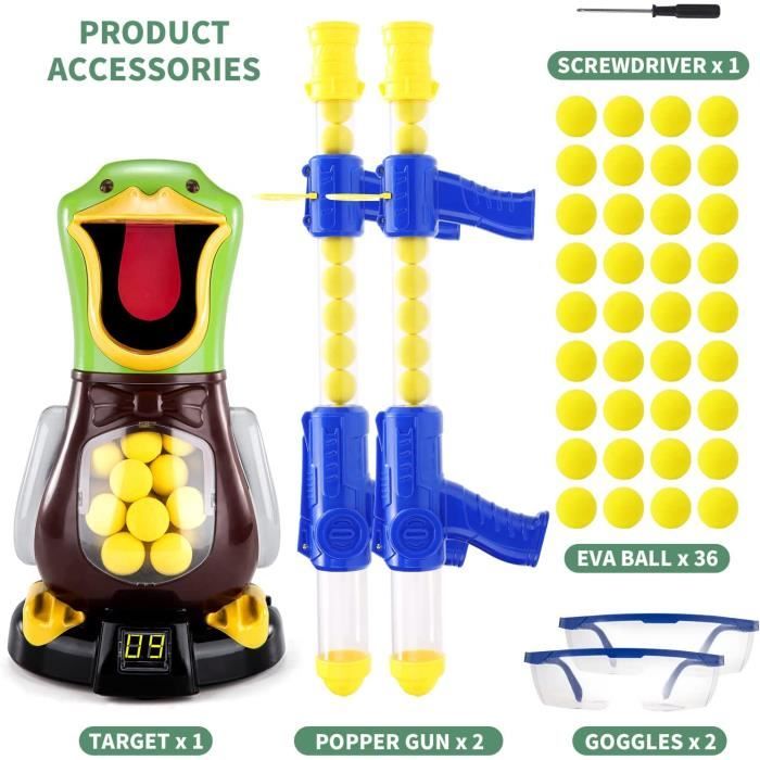 Schildkröt Fire Blaster Set, 2 Pistolets à Pression et 24 Balles en
