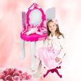 1 Set Coiffeuse de Jeu Maison Jouet Puzzle Fille Cadeau d'Anniversaire Jouet Miroir pour Enfant Commode (Rose)-LAV-3