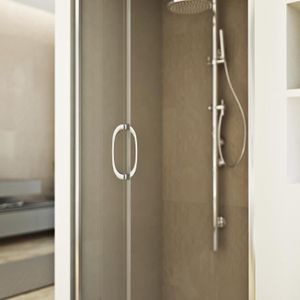 Cabine De Douche Angulaire Idralite Flip 75x100cm 2 Portes Pivotantes EasyClean